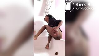 Skinny teen huge shit