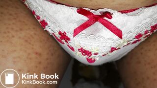 Lovely white cherry pattern panty last clearing moment!