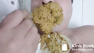 Slave eating mistress full of her shit load