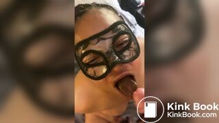 Hungry toilet slut gobbles my shit and drinks piss