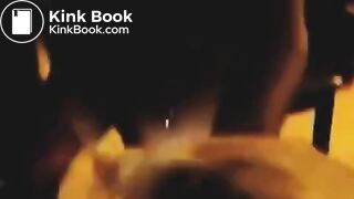 ebony scat standing up