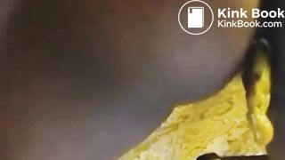 ebony scat standing up