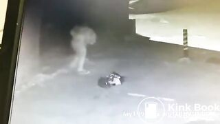 Girl caught shitting outside on CCTV