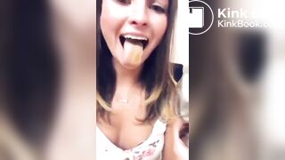 Shitty buttplug for a sexy brunette