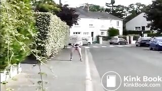 Mature Poop Public Street whilst walking