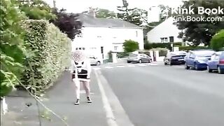 Mature Poop Public Street whilst walking