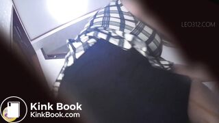 Female fart and shart in black skirt.