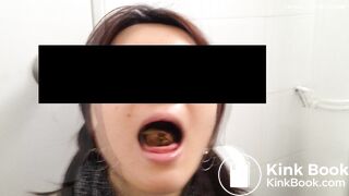 Chinese slut shares and tastes her own shit