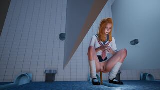 女子高校生が排便