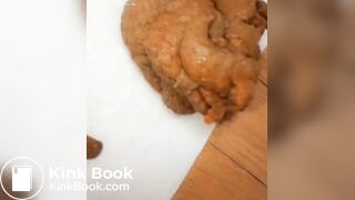 Hot ebony defecation