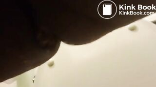 Ebony toilet squat poop