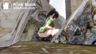 Spying on a girl pooping in public