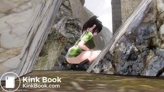 Spying on a girl pooping in public