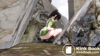 Spying on a girl pooping in public