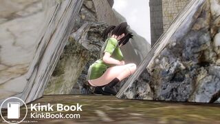 Spying on a girl pooping in public