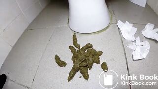 Shit all over toiletfloor