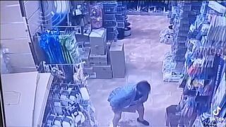 STORE CAMERA CATCHES WOMEN DEFECATING ON THE FLOOR