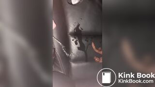 Wife pisses on her shit and car seat