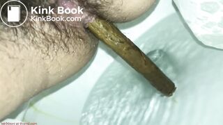 Protracted shit and strong piss in public toilet.