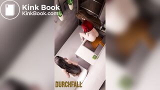 Two girls poop together