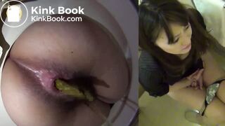 Girl Takes a Thick Shit in Toilet