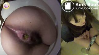 Girl Takes a Thick Shit in Toilet
