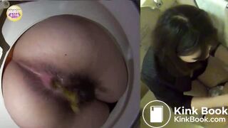 Girl Takes a Thick Shit in Toilet
