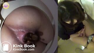 Girl Takes a Thick Shit in Toilet