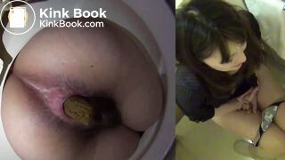 Girl Takes a Thick Shit in Toilet