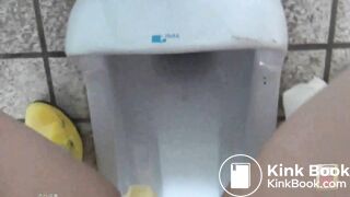 Japanese girl enema pooping toilet
