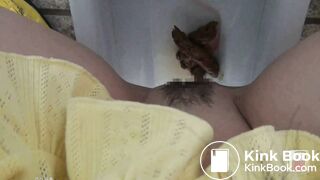 Japanese girl enema pooping toilet