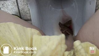 Japanese girl enema pooping toilet