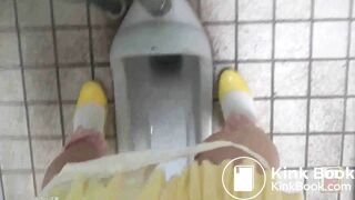 Japanese girl enema pooping toilet