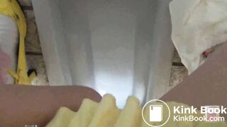 Japanese girl enema pooping toilet