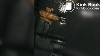 Pissing on her shit