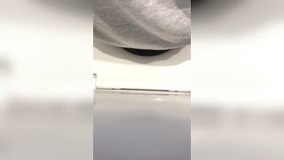 Girl big poop in toilet