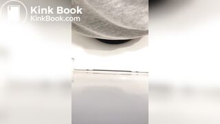 Girl big poop in toilet