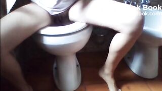 Woman poops in toilet multiple times