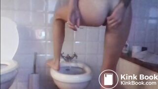 Woman poops in toilet multiple times
