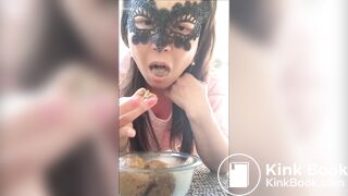 Jap*Scat*Slut chews her shit in close up mode