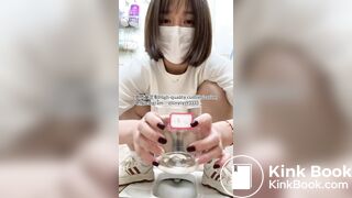 Beautiful girl poops in the toilet 90