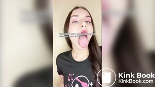 A beautiful girl spits 2