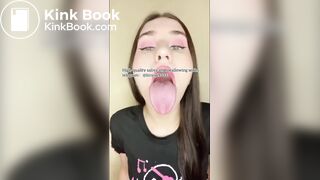 A beautiful girl spits 2