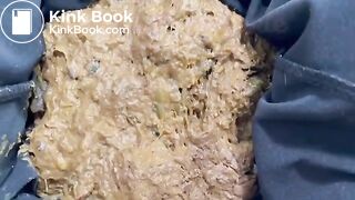 Black leather pants pooping