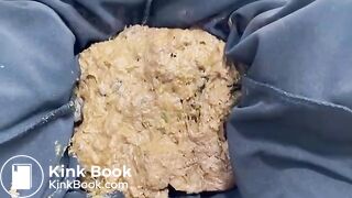 Black leather pants pooping