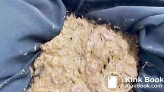 Black leather pants pooping