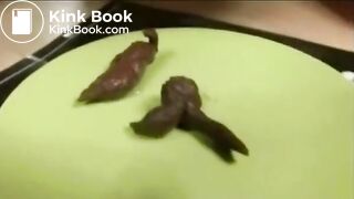 Marion shits on a plate 2