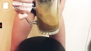 Girl drinks Shit & Piss Cocktail