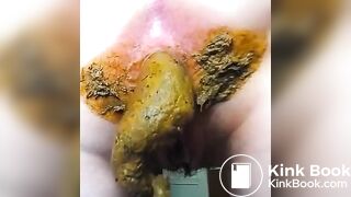 Close up of sweet girl shitting