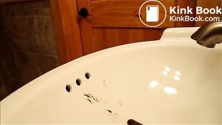 Shitting into the sink